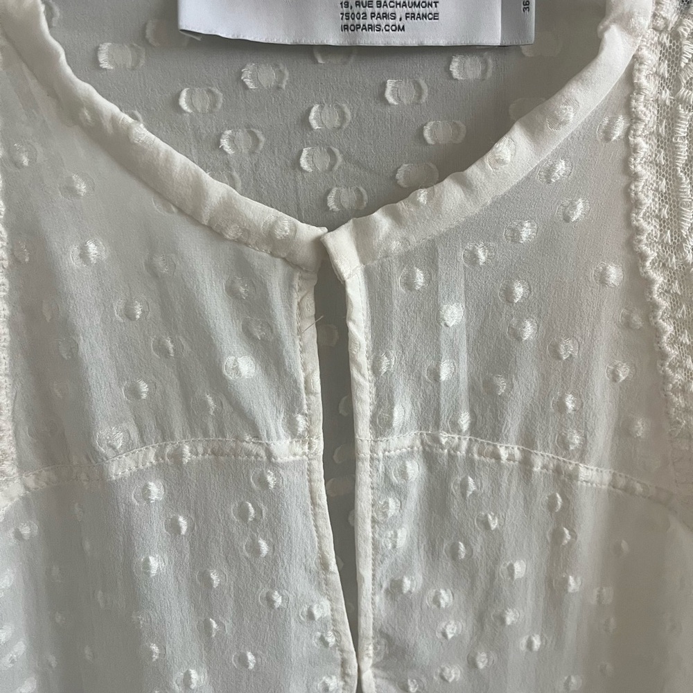 Iro hos topwear in ecru cream Ruffled Blouse size 36 excellent condition - Picture 4 of 9
